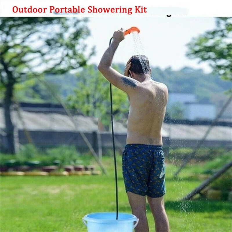 (image for) Portable Camping Shower Hiking Travel DC12V Car Charger Outdoor Bath Shower of Plant Watering Car Cleaning Pet Bath Pump